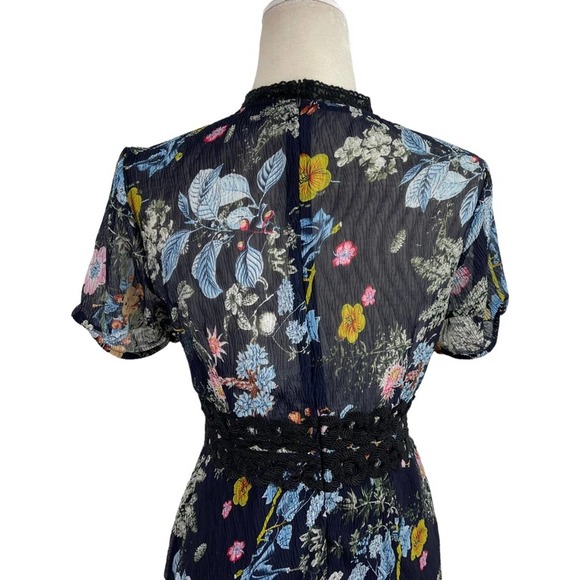 Anthropologie Foxiedox Andora Farfara Floral Lace Mini Dress Sheer Size Small - Picture 13 of 15